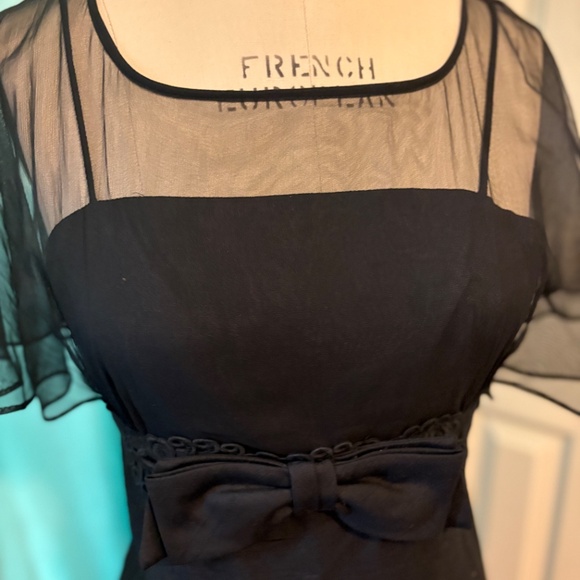 True Vintage 1950s Evelyn Thornton Wiggle Dress – Black Linen - Picture 2 of 3